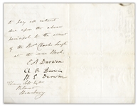 Charles Darwin Letter Signed From 1864